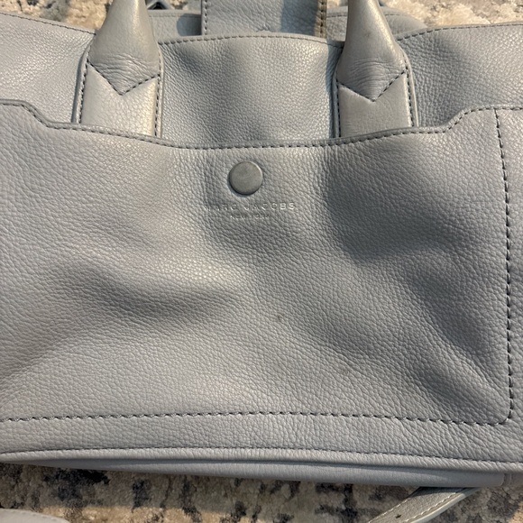 Gray Leather Handbag